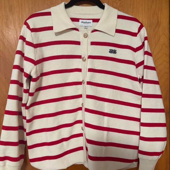 EllandEmm - Striped Red and White Cardigan - Picture 3 of 6
